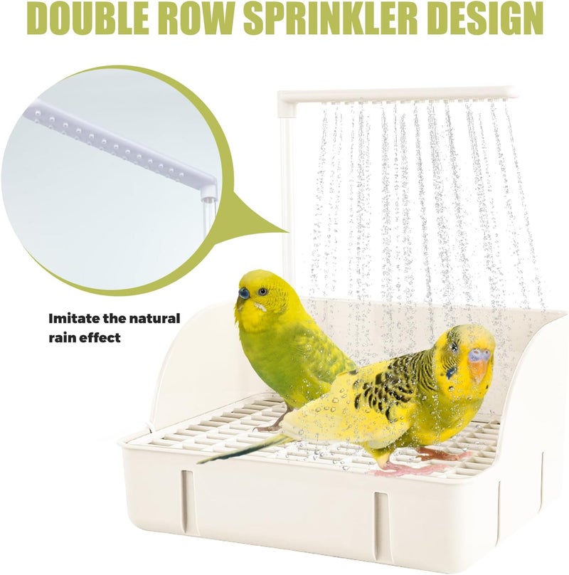 DINTSTYLE Parrot Bathtub, Large Bird Shower Fountain, Automatic Bird Bath, Parrot Bath Shower, Automatic Parrot Bathtub with Circulating Faucet, Indoor Fountain Bathtub with USB Pump, Green - Image 5